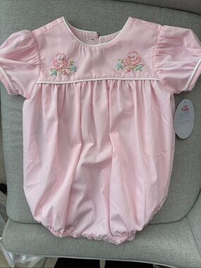 NWT 9M Girls Baby Sen Pink Embroidered Chick Bubble One-Piece for Kids